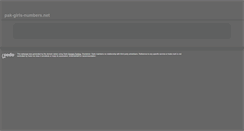 Desktop Screenshot of pak-girls-numbers.net